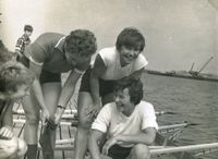 Sofijos keturvietė su trenere Sanina Jelgavoje 1966